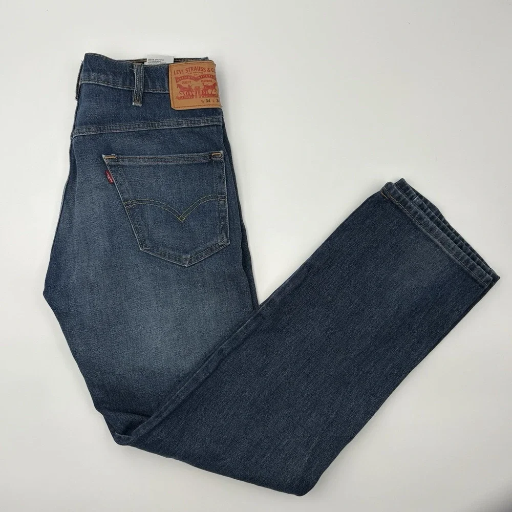 Levi's Strong Jeans Mens 34x34 Blue Western Fit Straight Leg Stretch 37681-0030